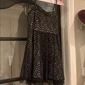 Black lace and tulle mini